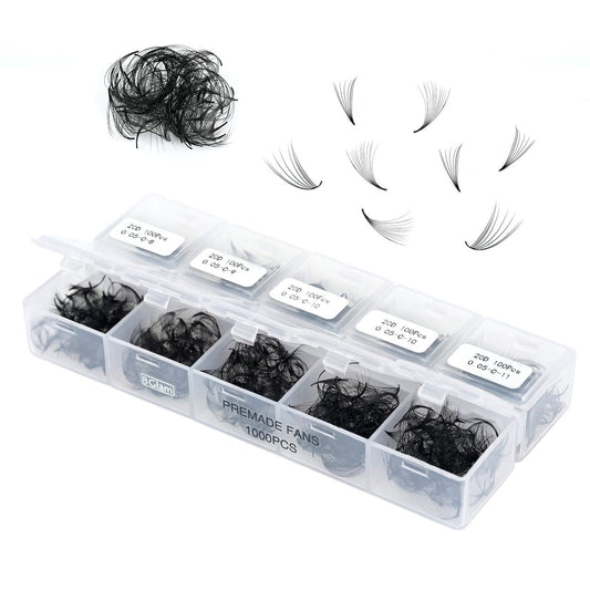 BGLAM Premade Fans 10D | 0.05 C Curl | 1000 | Mixed 8-15mm