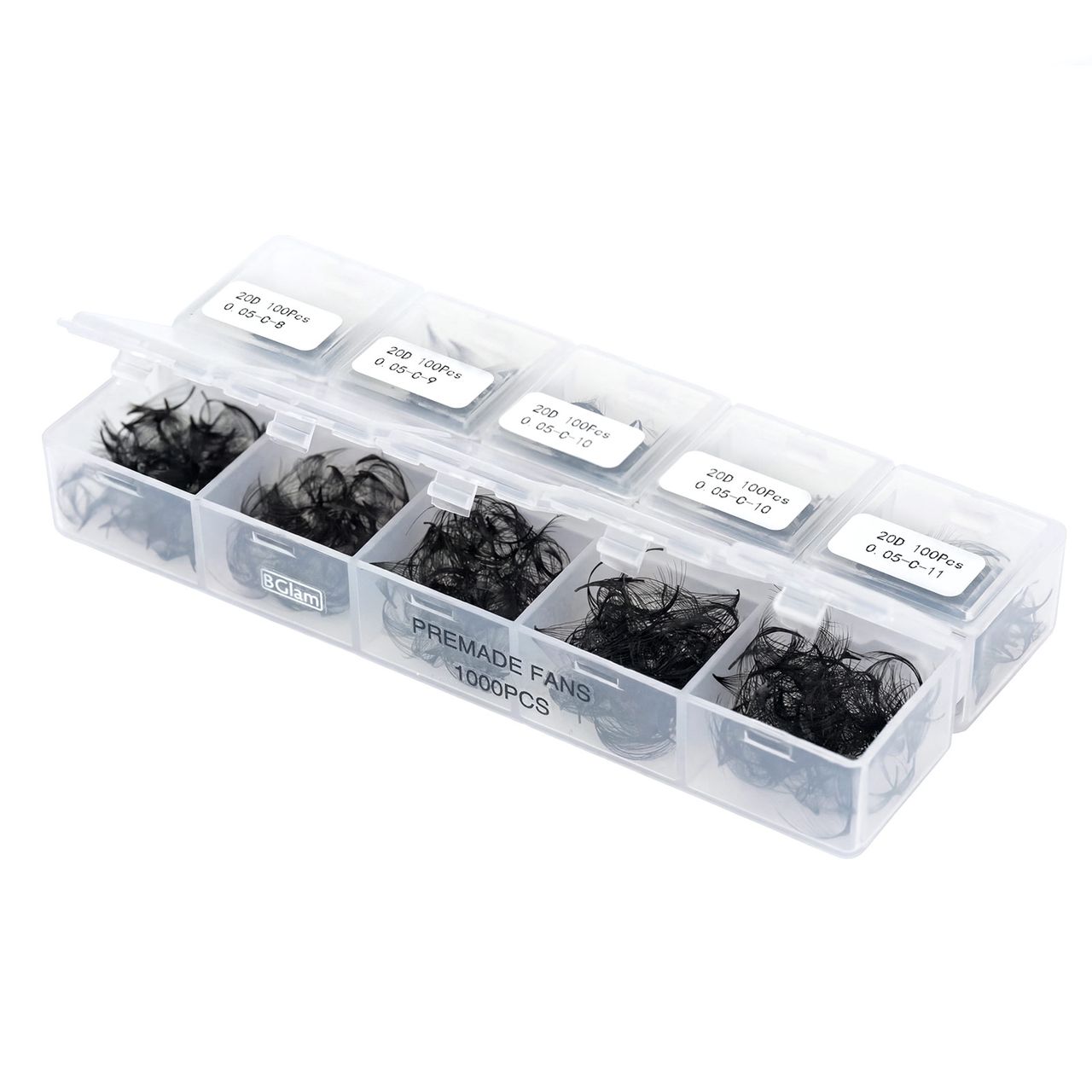 BGLAM Premade Fans 14D | 0.05 D Curl | 1000 | Mixed 8-15mm