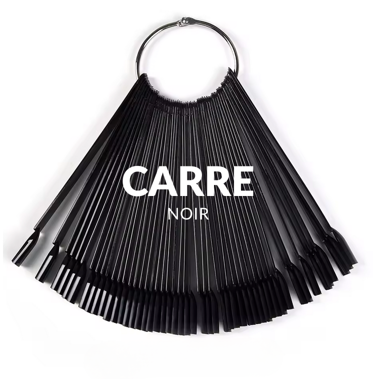 Nail Swatch Sticks | Square | Black | 50 tips