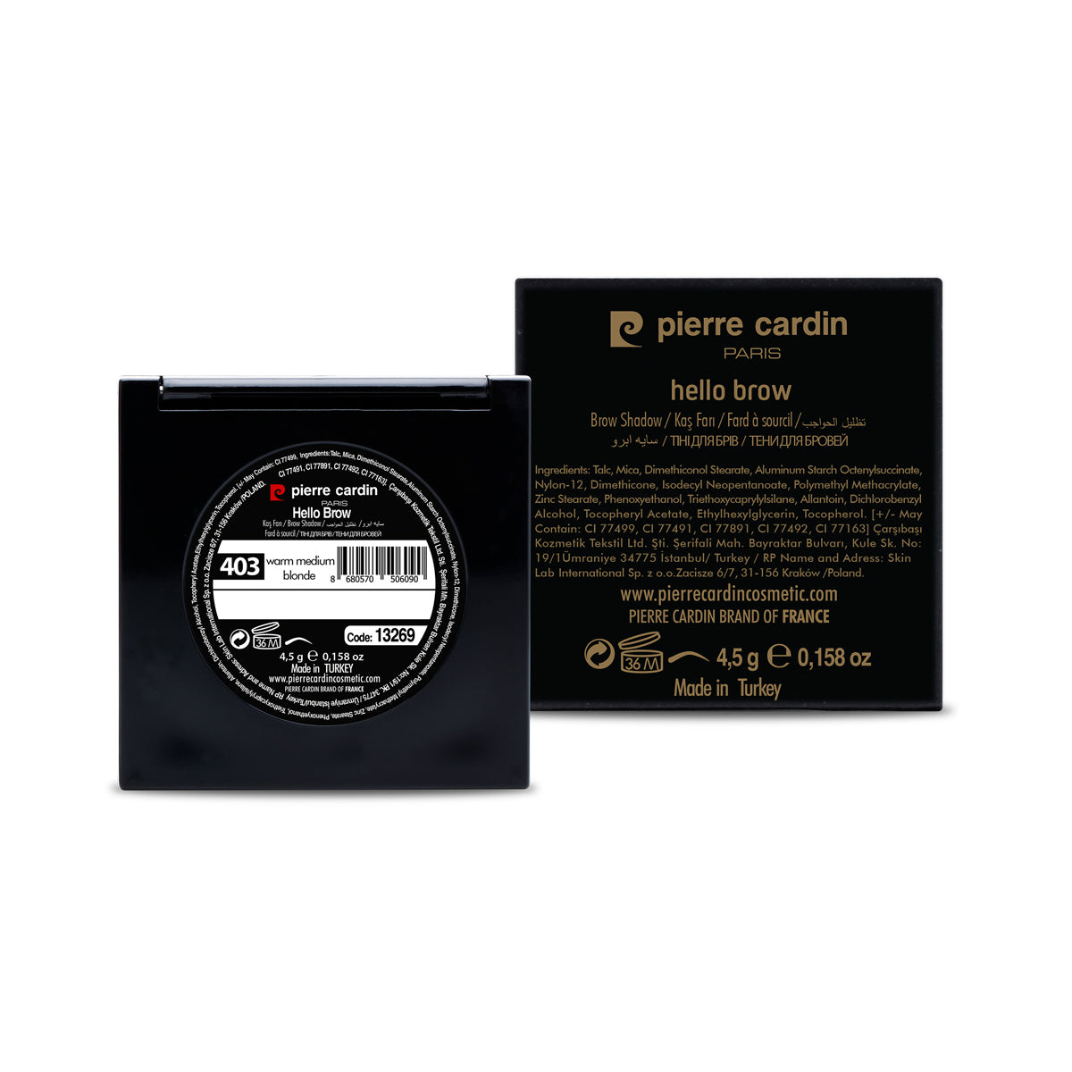 Pierre Cardin Hello Brow Poudre à Sourcils Blond Moyen Chaud 403 - 4,5 gr