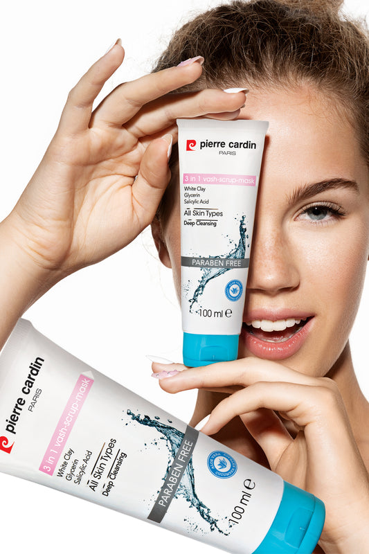 Pierre Cardin | 3 In 1 Wash-Scrub-Mask | Deep Cleansing (Paraben-Free) | 100ml