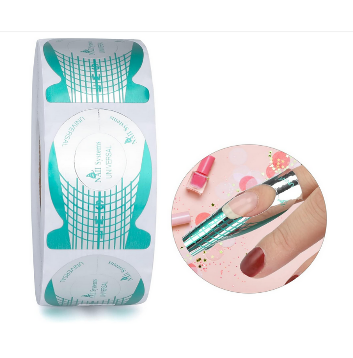 Nail Forms | Universal Green Metallic | 500 pcs