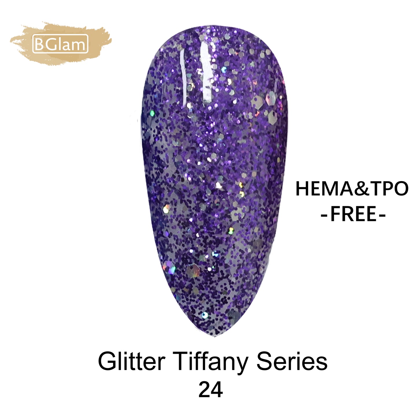 BGLAM Gel polish 15ml | Glitter Tiffany 24