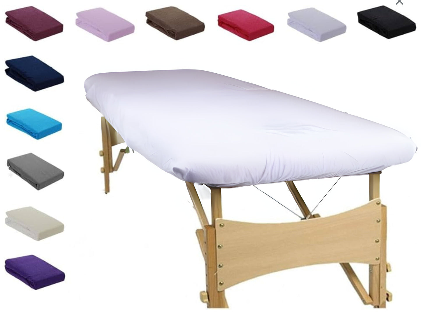 Massage Table Fitted Cover with Face Hole | 100% Cotton | 180x60 | White | 5 per pack