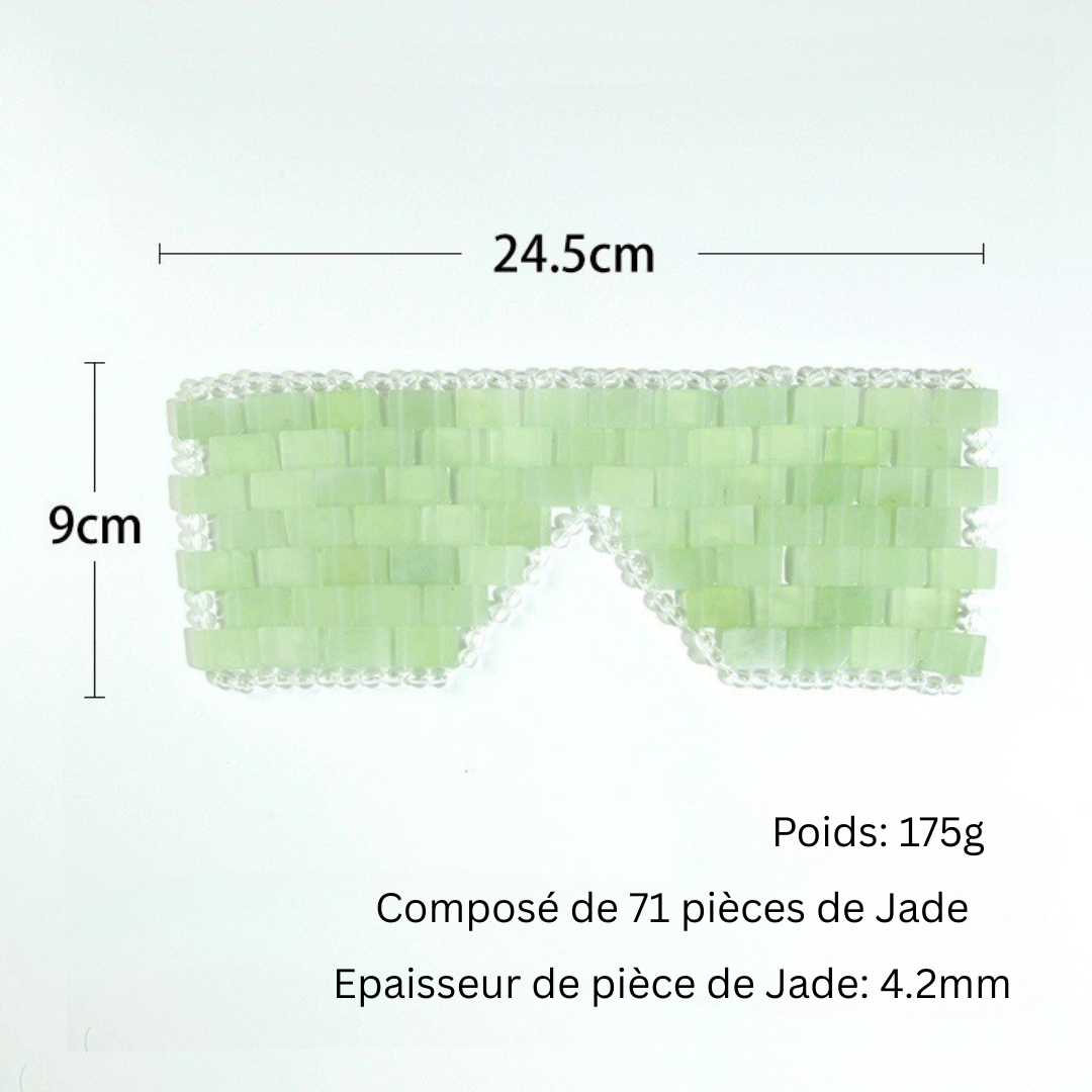 Masque Yeux en Pierre de Jade Relaxant | 24.5 x 9 cm