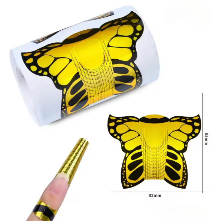 Nail Forms | Golden Luxe Butterfly | 500 pcs