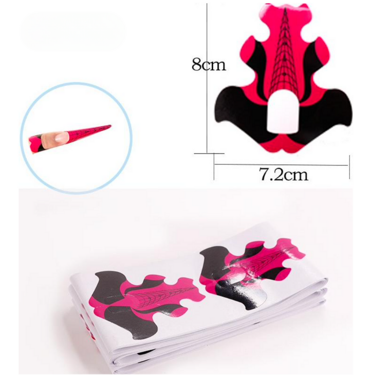 Nail Forms | Black & Fuchsia Wing | 500 pcs