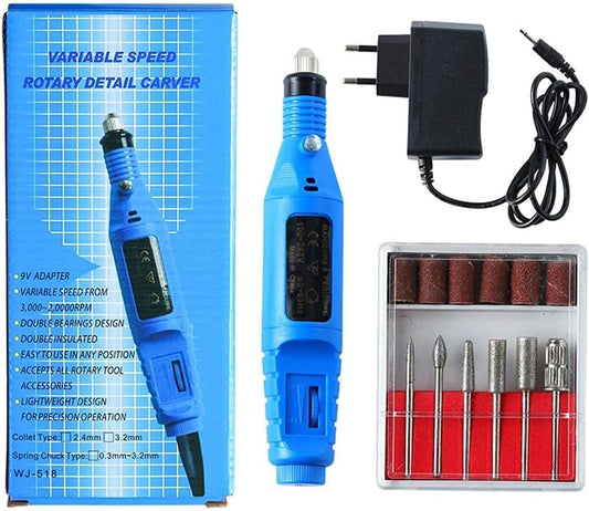 Portable Electric Nail Drill Machine 20,000 RPM Blue