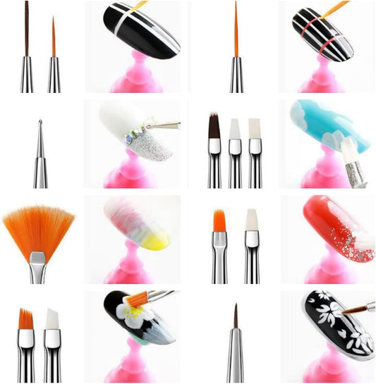 Nail Art Brush Set (15 pcs) | White