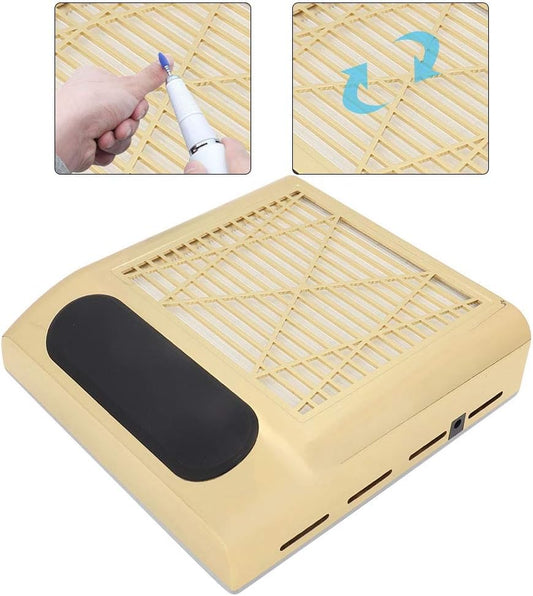 Professional Nail Dust Collector with Hand Cushion 80W | Gold