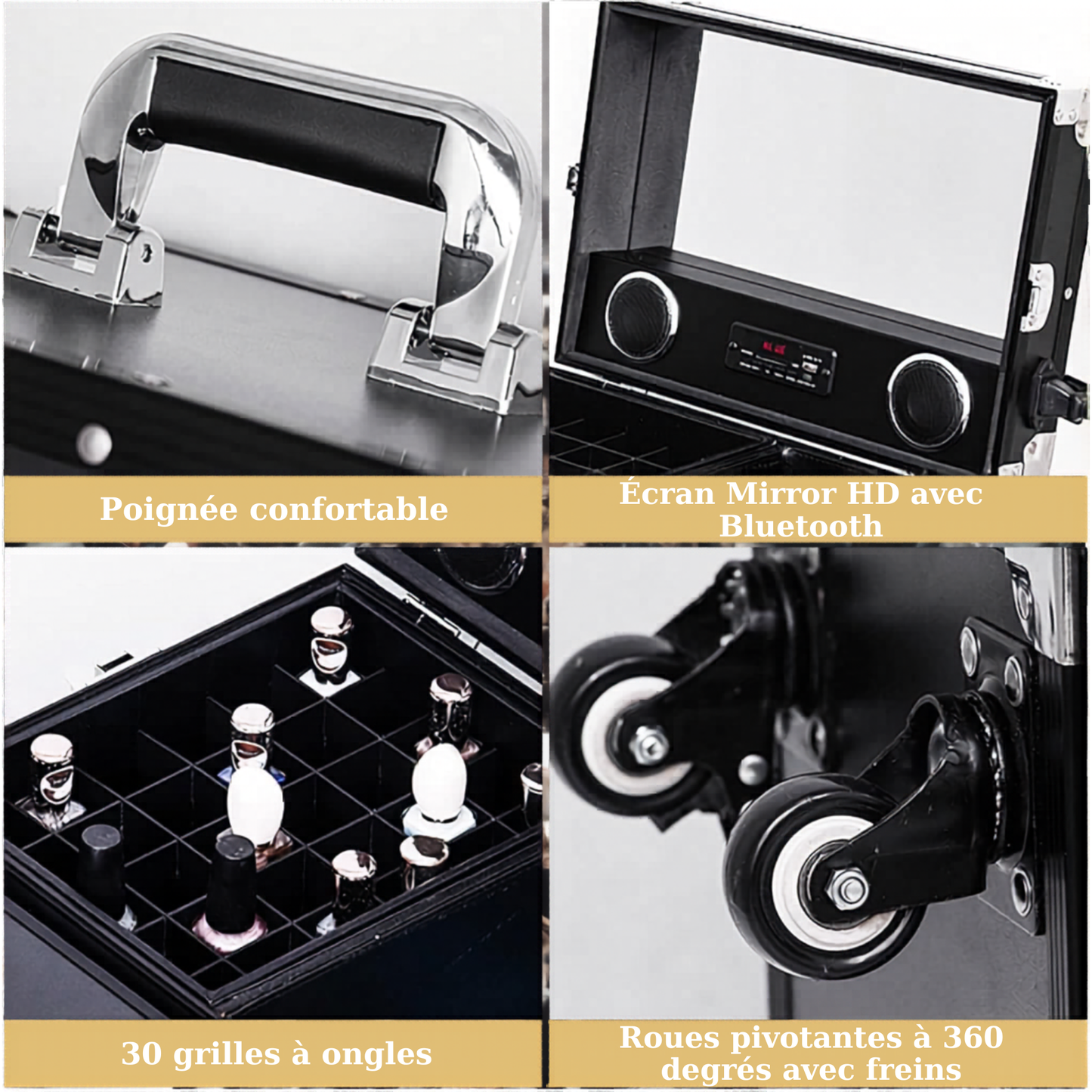 Station Onglerie Aluminium Portable Pro | Noir