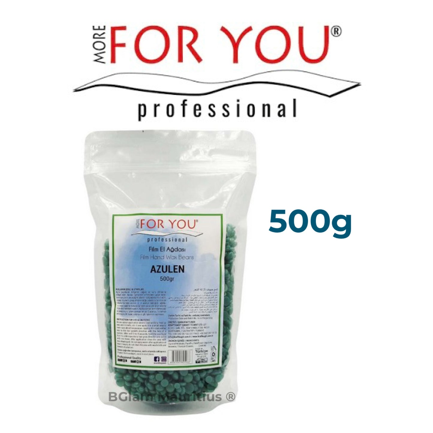 MORE FOR YOU Azulene Film Hard Wax Beans 500g | Smooth & Gentle Care