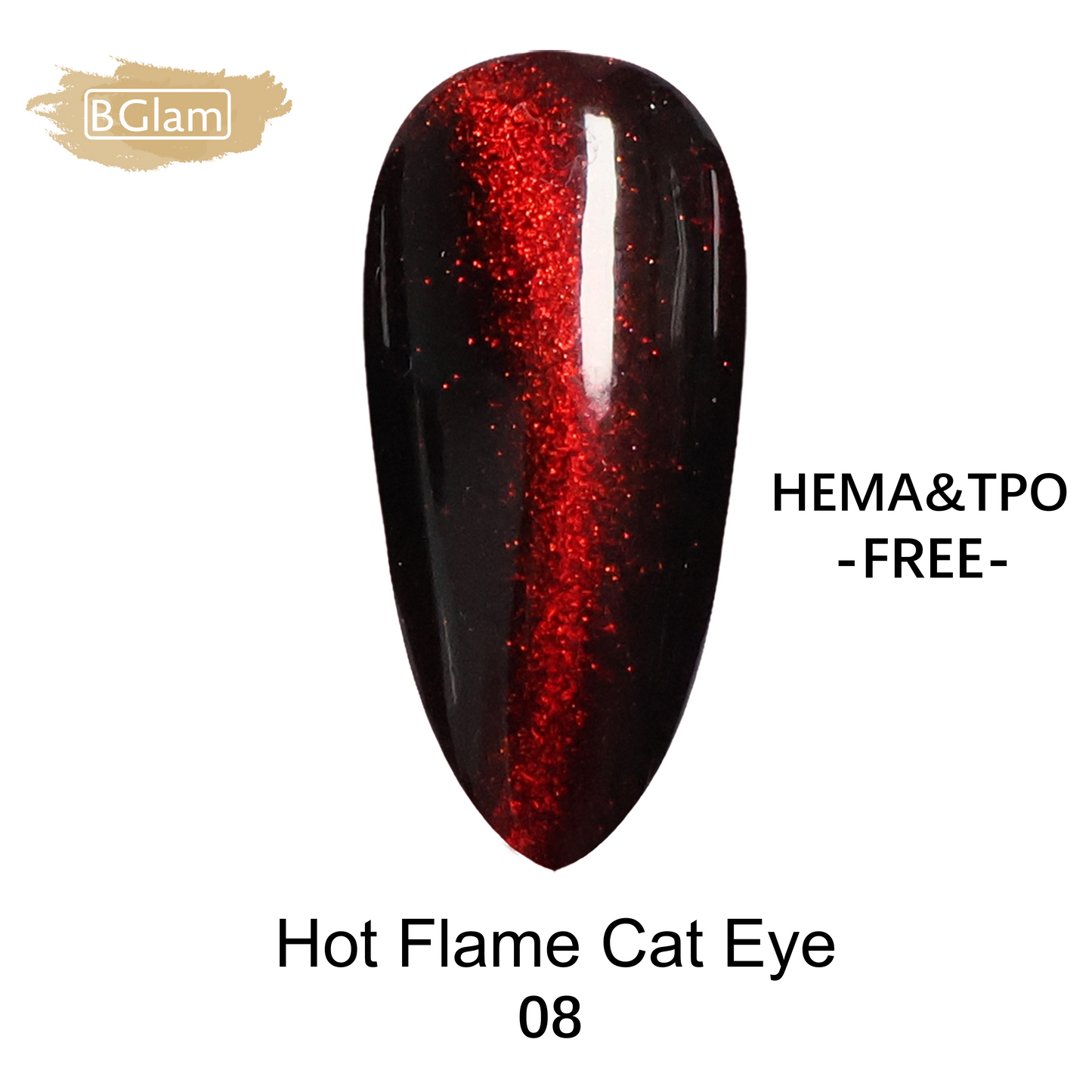 BGLAM Gel polish 10ml | Cat Eyes | Hot Flame 08