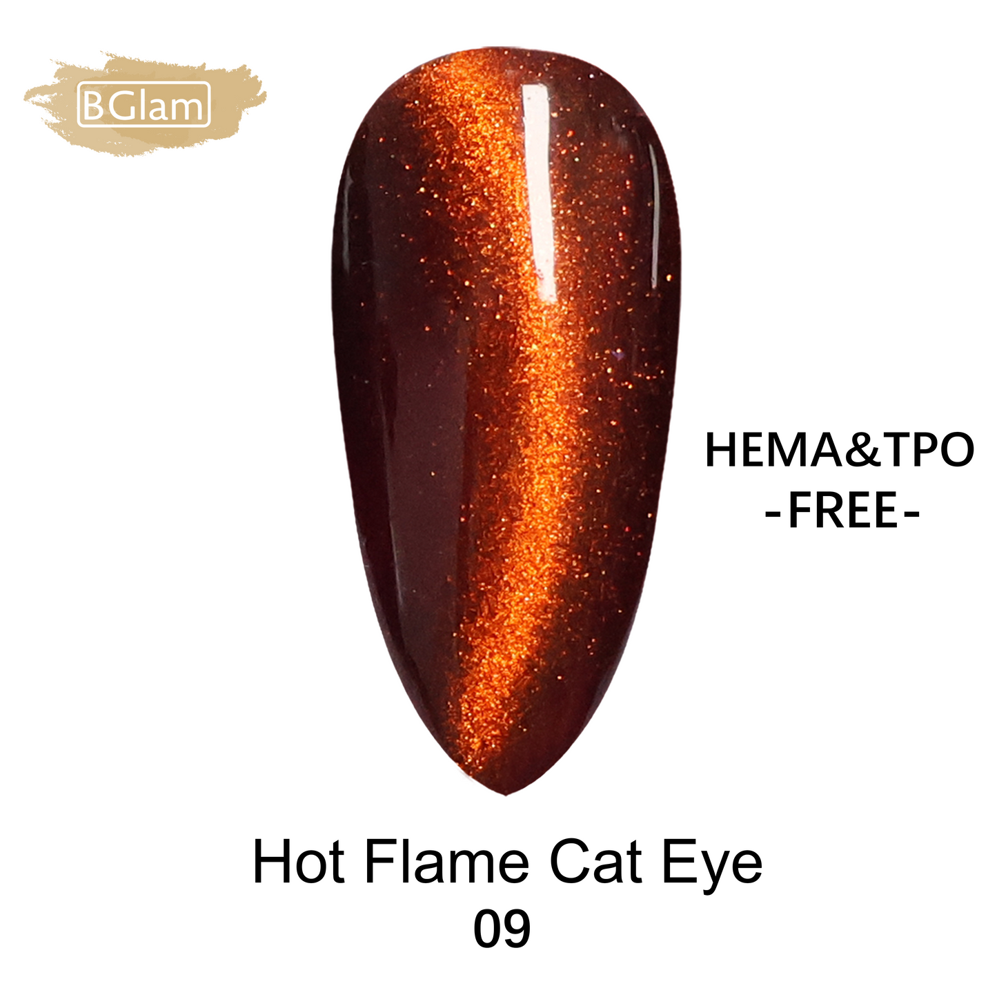 BGLAM Gel polish 10ml | Cat Eyes | Hot Flame 09