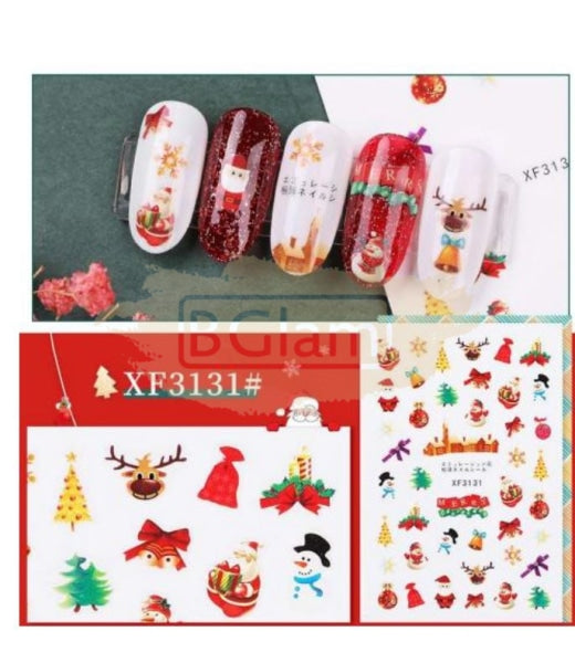 Festive Season Nail Stickers - Available In 8 Variants Xf3131 Art