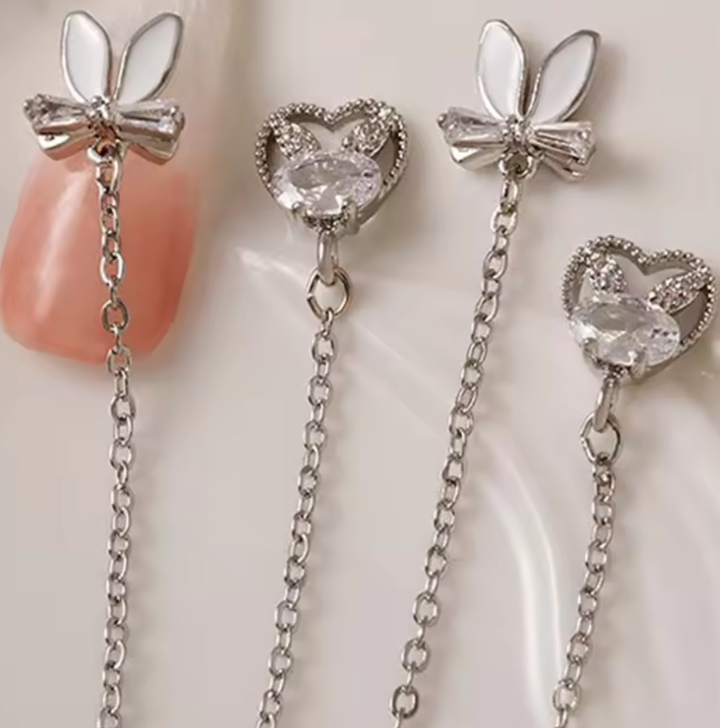 3D Nail Fashion Jewelry | Rabbit Style | Gold or Silver Color | K8-3143 to K8-3162 | Sold by the piece