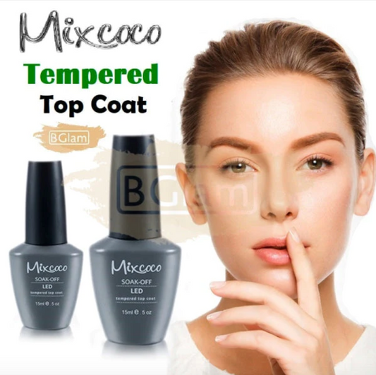 Mixcoco Soak-Off UV No Wipe Top Coat for Gel Polish | Tempered Top Coat 15ml