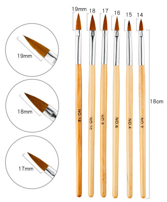 Acrylic Brush with Light Brown Wood Handle