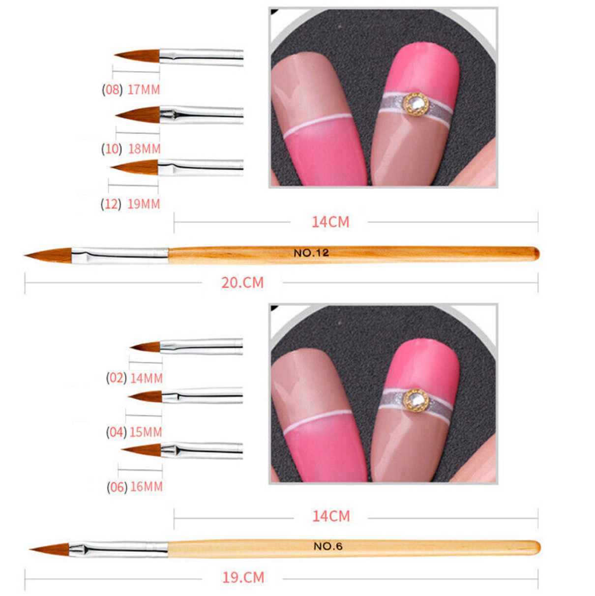 Acrylic Brush with Light Brown Wood Handle