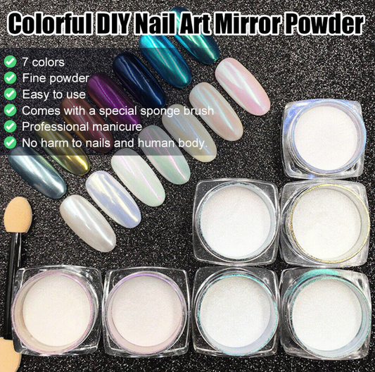 Chrome Platinum Pigment Nail Art Glitter Mermaid Gel Mirror Powder