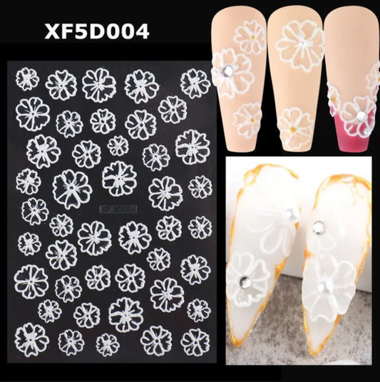 5D Embossed Nail Art Stickers - XF5D004