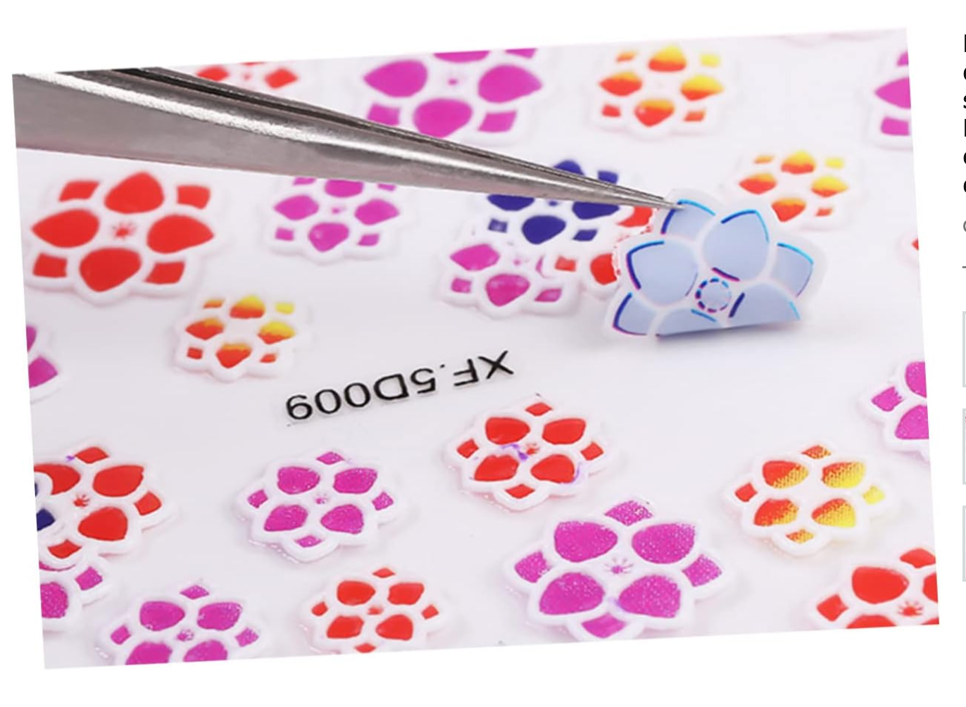 5D Embossed Nail Art Stickers - XF5D006