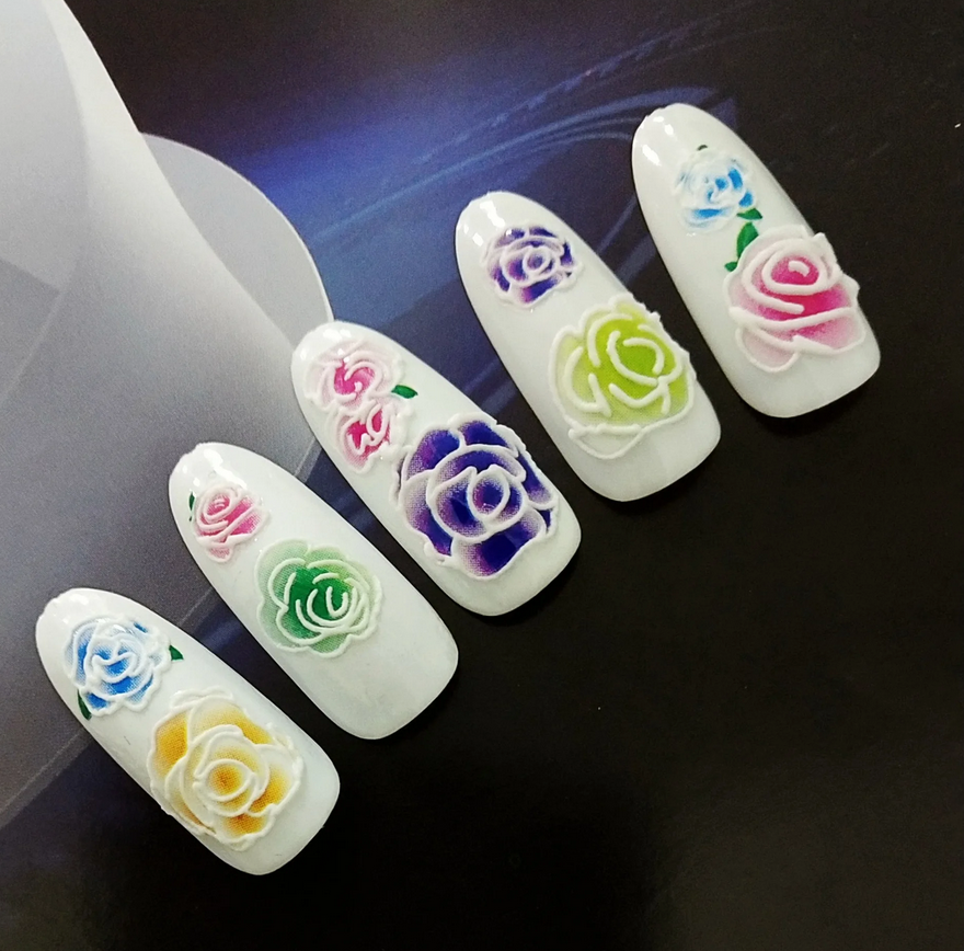 5D Embossed Nail Art Stickers - XF5D008
