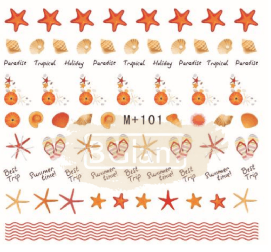 Nail Art Water Decal Stickers - M+101
