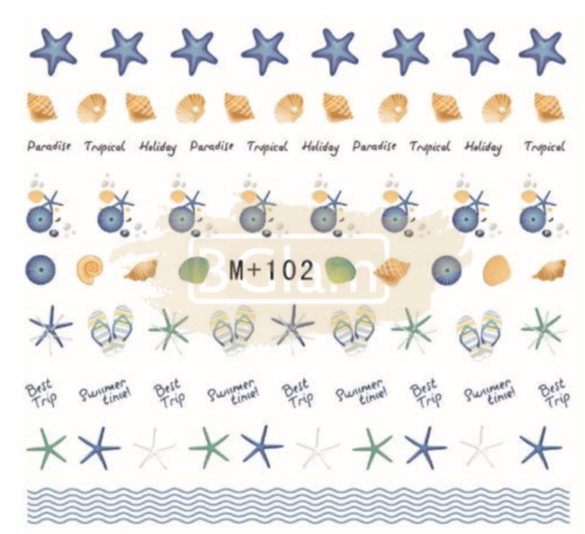 Nail Art Water Decal Stickers - M+102