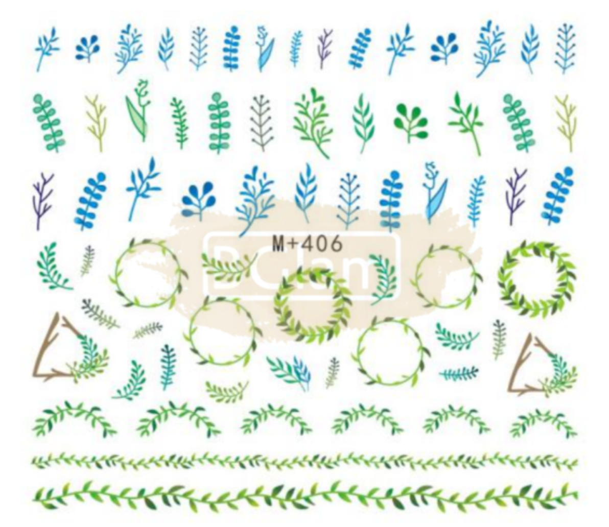 Nail Art Water Decal Stickers - M+406