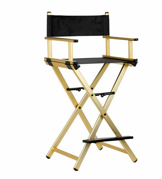 Professional Makeup Artist Director's Chair with Headrest | Gold