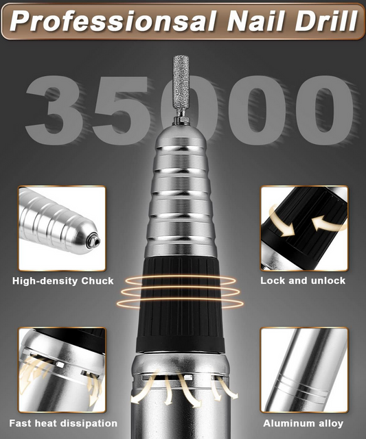Professionnal Nail Drill Machin 35000 RPM | 68W | With Foot Pedal