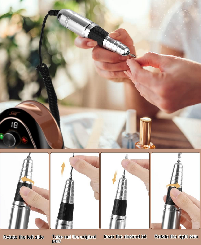 Professionnal Nail Drill Machin 35000 RPM | 68W | With Foot Pedal