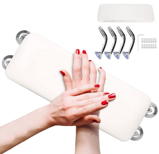 Professional Manicure Arm Rest & Pedicure Foot Rest | White