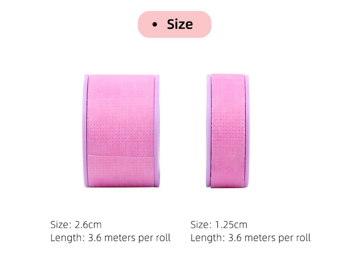 Silicon Gel Tape for Lash Extensions | Sensitive Skin | Pink | 1.25 cm x 3.6 m