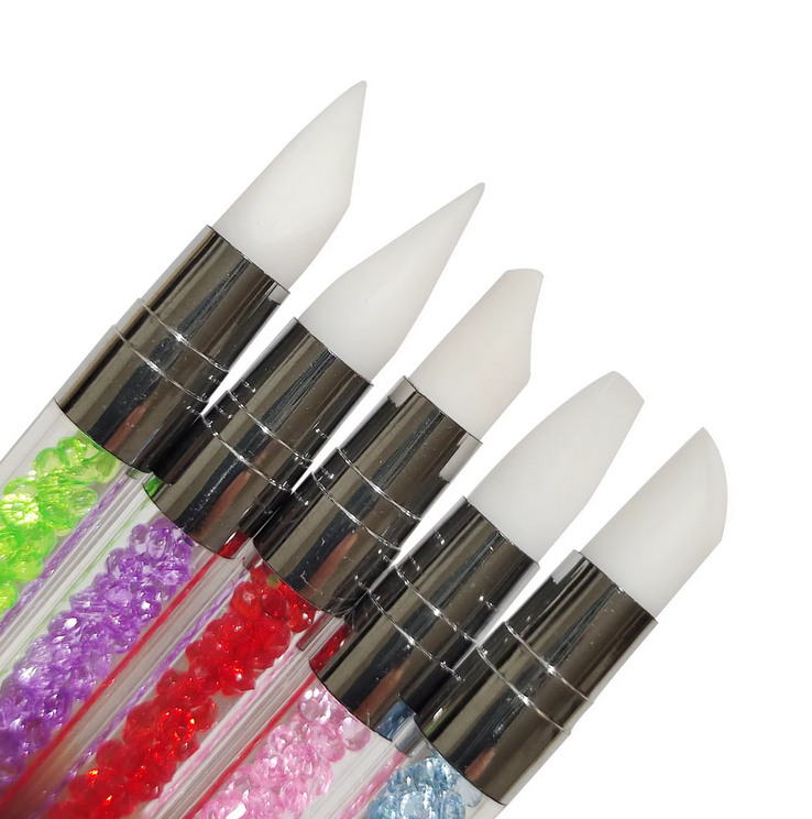 Dual-Ended Nail Art Tool | Silicone Sculpting Tip and Dotting Pen