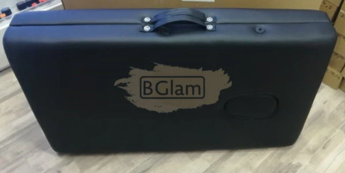 Portable Massage Spa Bed 185×60x65 cm | Black | 3-Fold | Wooden Frame | Adjustable Height | Headrest & Armrest