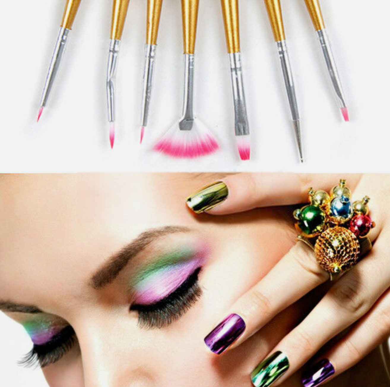 Nail Art Brush Set (7 pcs) | Orange