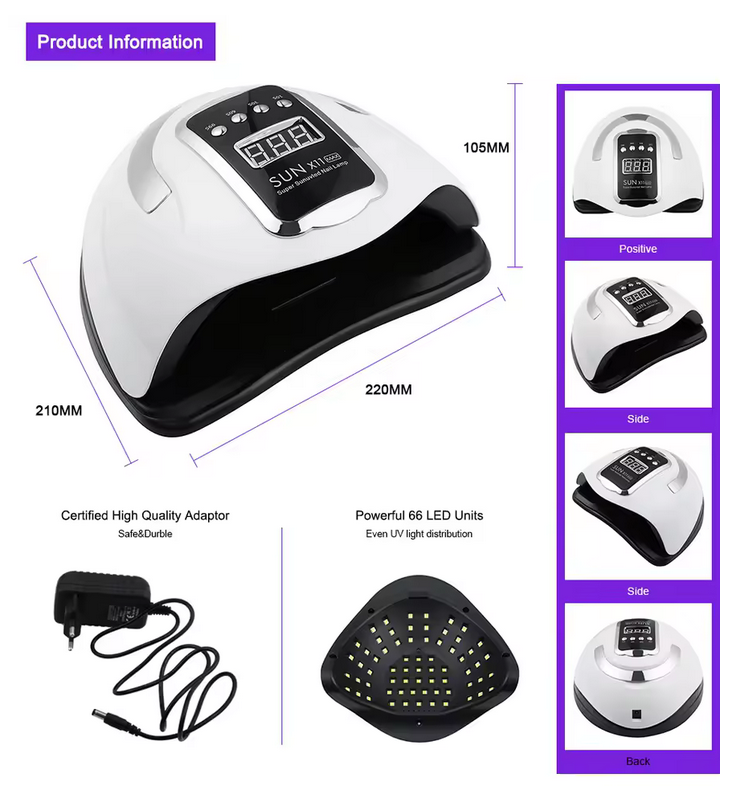 SUN X11 Plus UV LED Nail Lamp | White | 66 LED | 280W