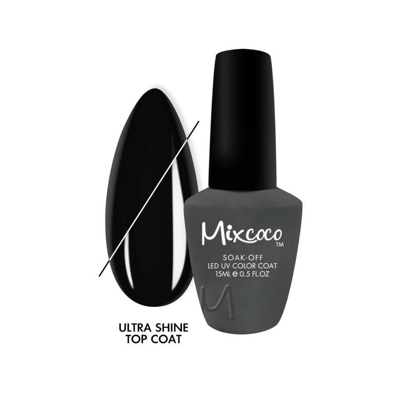 Mixcoco Soak-Off UV No Wipe Top Coat for Gel Polish | Ultra Shine 15ml