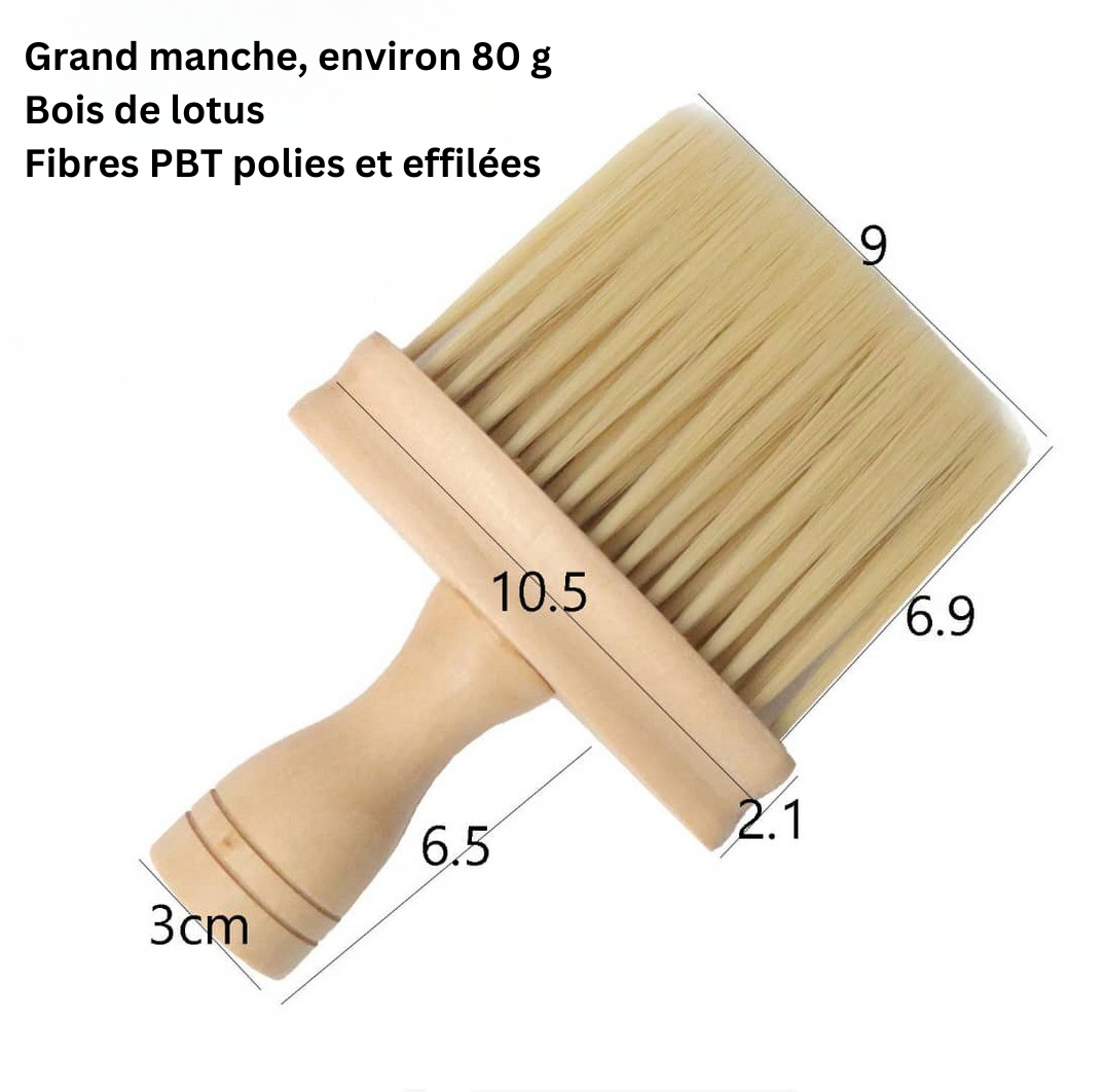 Brosse en Bois à Grand Manche | Poils PBT Doux | Bois de Lotus