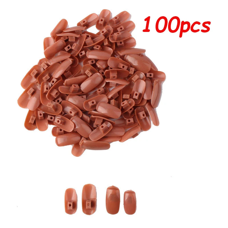 Flexible Nail Practice Training Hand with Table Clamp (includes 100 Nail Tips)