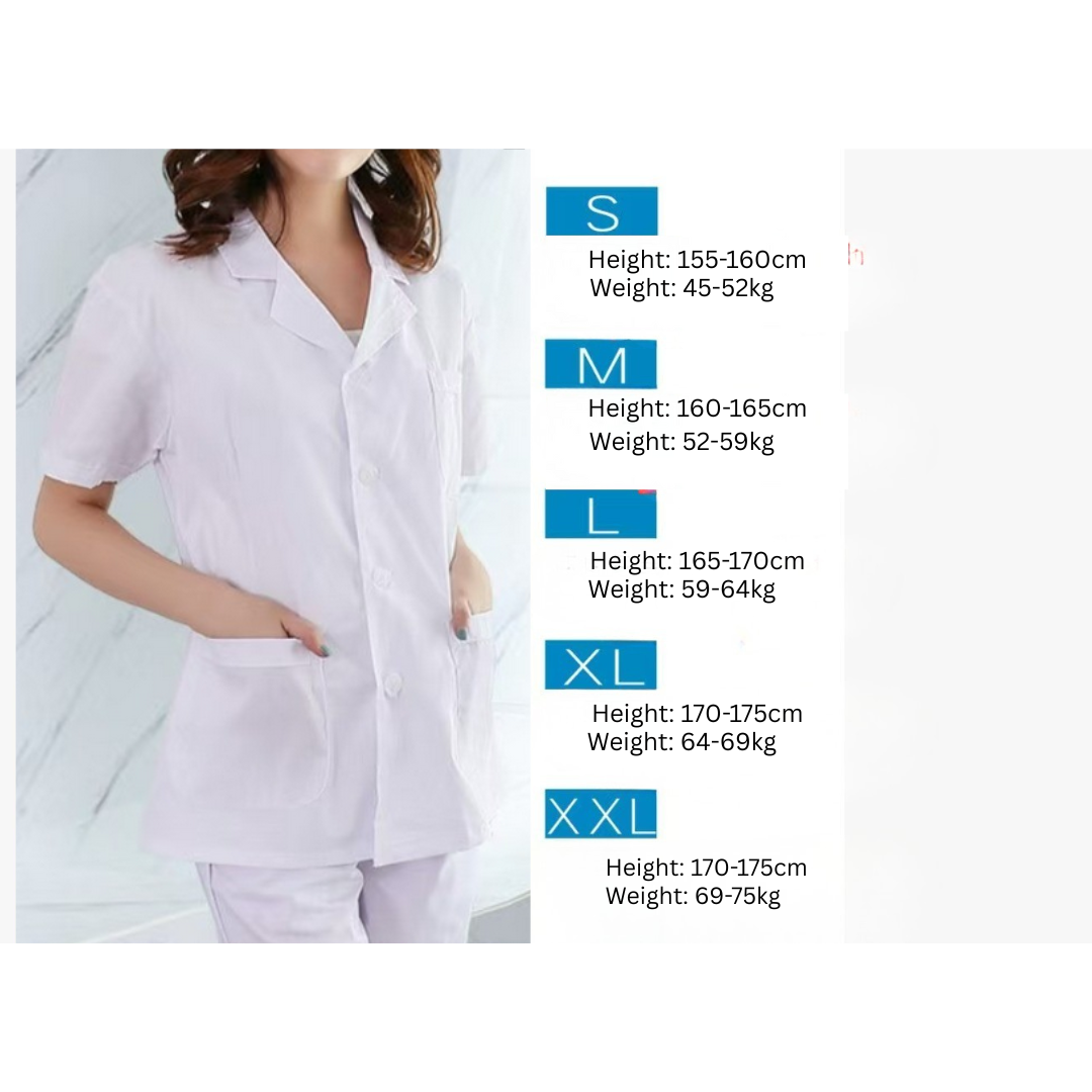 White Professional Short-Sleeve Tunic | White