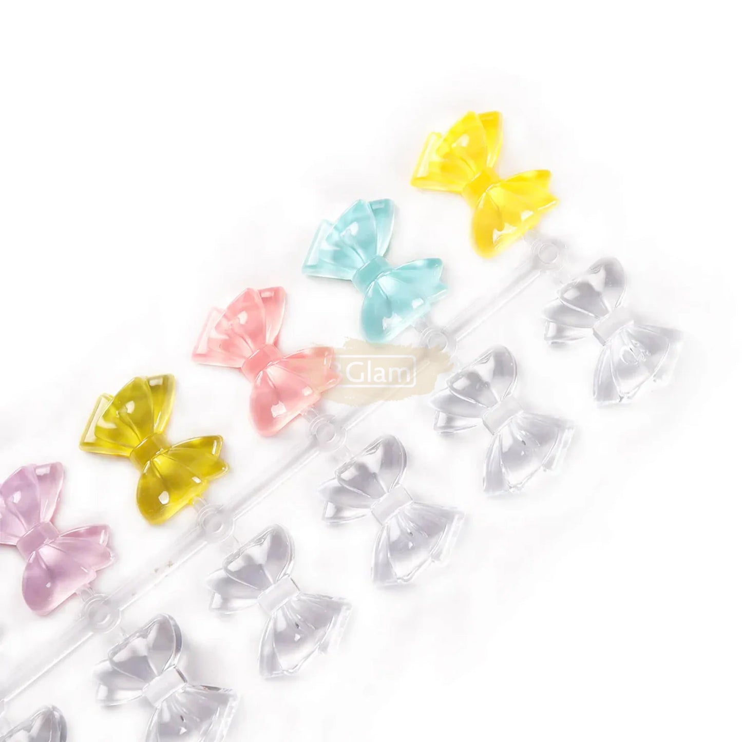 Clear Bow Tie Shaped Nail Swatch 60 pcs