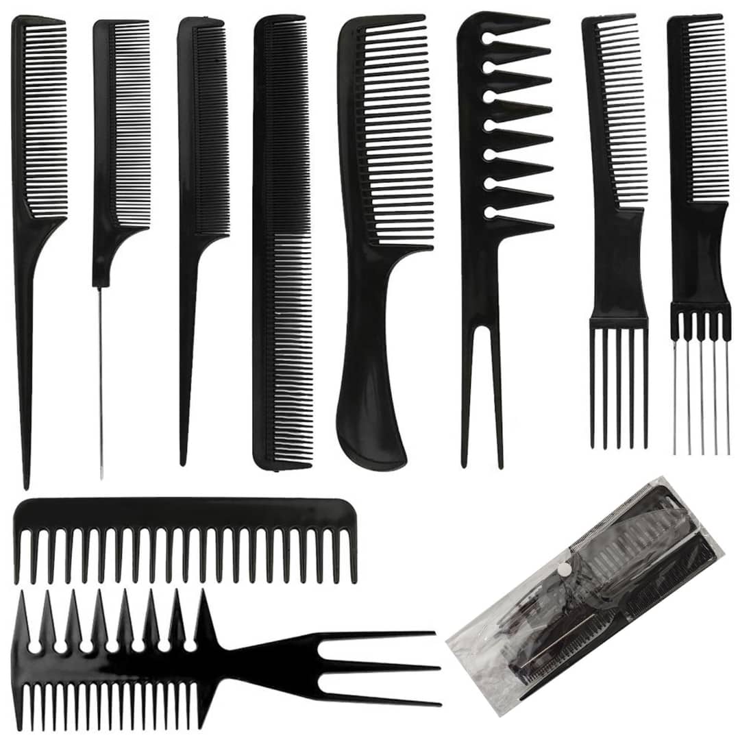 Set de Peignes Professionnels pour Coiffure | 10 Pièces
