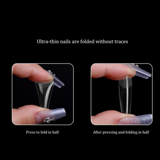 Soft Gel Tips | Full Cover | Medium Square 550 Tips Purple Box