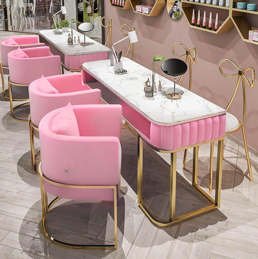 Velvet Manucure Chair M-240 | Pink