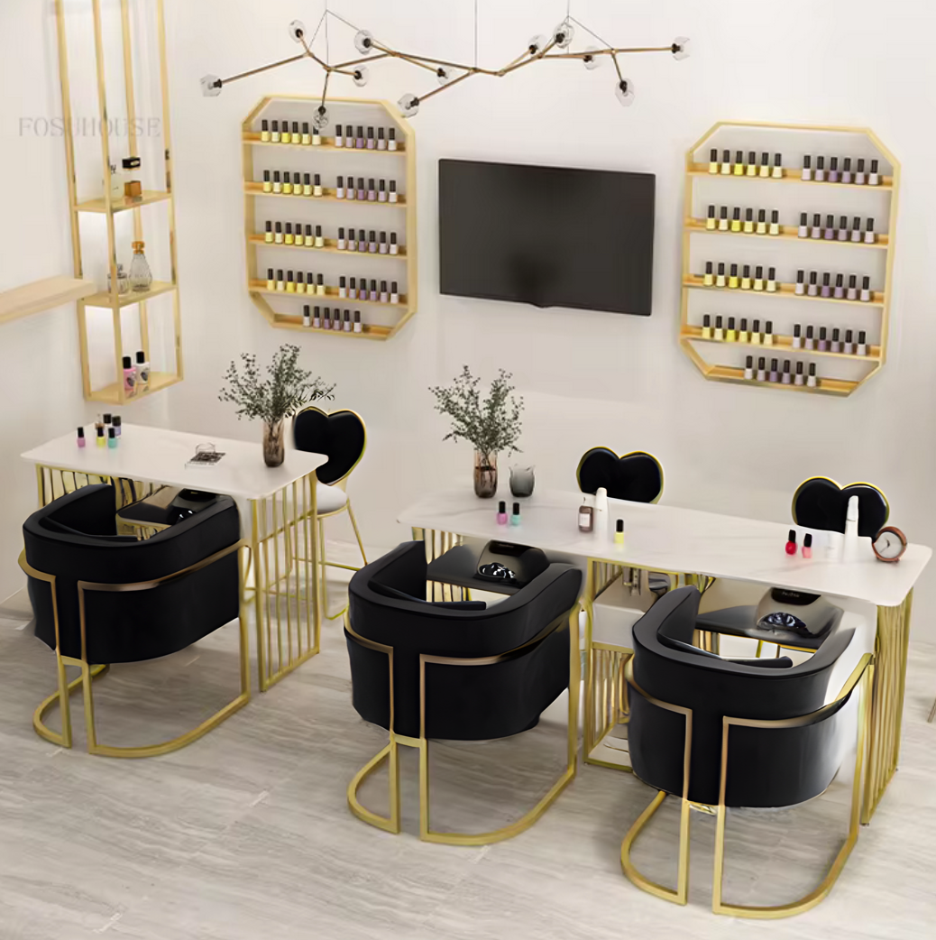 Chaise pour table de manucure M-240 en Velour | Noir