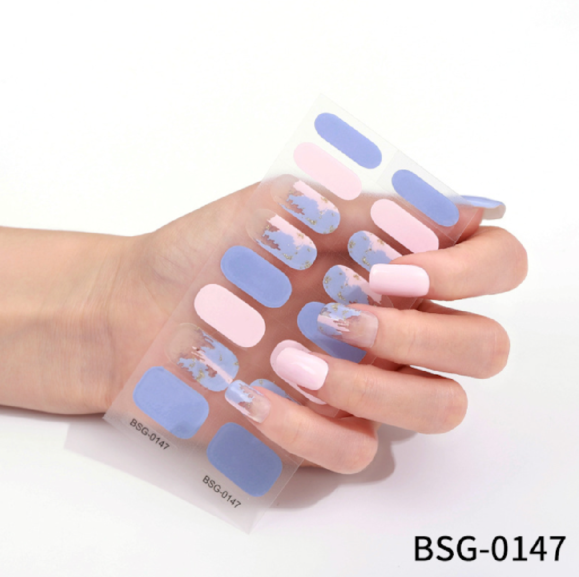 16 PCS Semi-Cured Gel Nail Wraps | BSG 0147