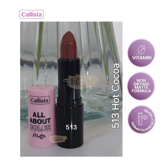 CALLISTA ALL ABOUT COLOR MATTE LIPSTICK 513 Hot Cocoa Lipstick